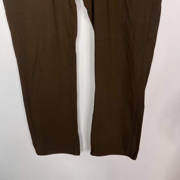 Peter Millar Size 35 Dark Brown Canvas Five Pocket Stretch Pants Cotton Straight - Picture 4 of 10